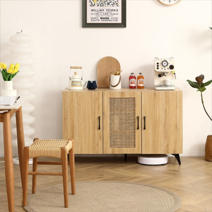 Viva Solara Natural Rattan Three-Door Mesh Cabinet