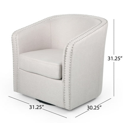 Wheat Linen-Upholstered Swivel Club Chair | Viva