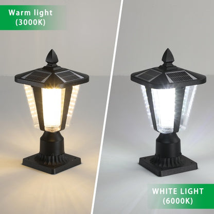 Black Dimmable Solar Pillar Lights, 2-Pack | Viva