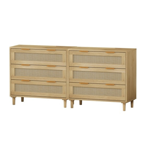 The Viva 3-Drawer Rattan Locker Set – Natural Texture, Urban Precision