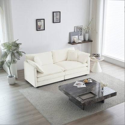 White Upholstered Loveseat Sofa | Viva Aurora