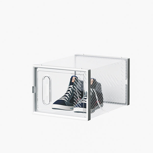 White Medium Size 12PCS Shoe Box Plastic Mesh Free Combination