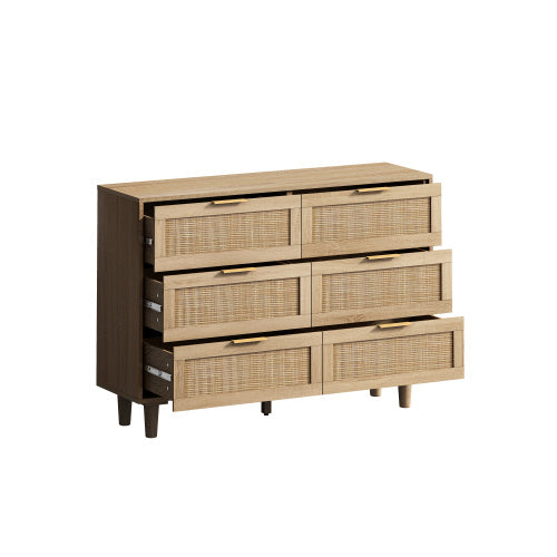 Drawers Rattan Storage Cabinet Rattan Drawer,for Bedroom,Living Room,Natural