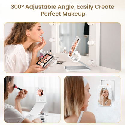Travel Makeup Mirror with Lights – Compact, Portable & Elegant