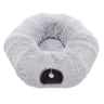 Plush Cat Tunnel with Donut Cat Bed – Peekaboo Cave for Cats, Kittens & Rabbits