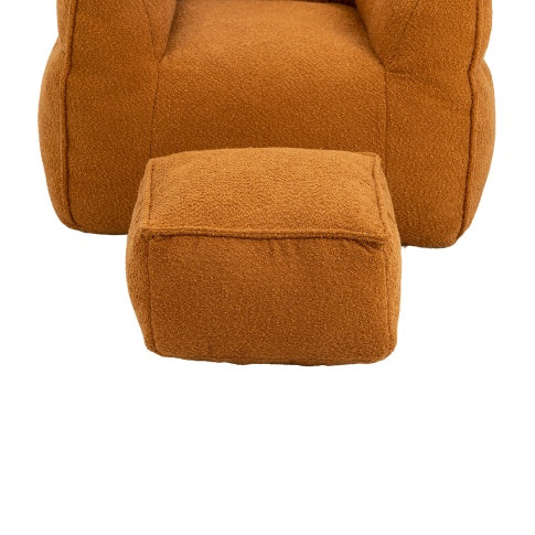 Orange High-Back Bean Bag Chair & Ottoman | Viva Celeste