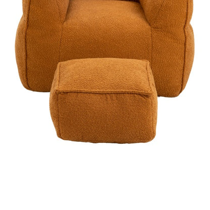Orange High-Back Bean Bag Chair & Ottoman | Viva Celeste