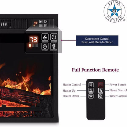 23-Inch Electric Fireplace Heater – Modern Infrared Heating with Realistic Flames