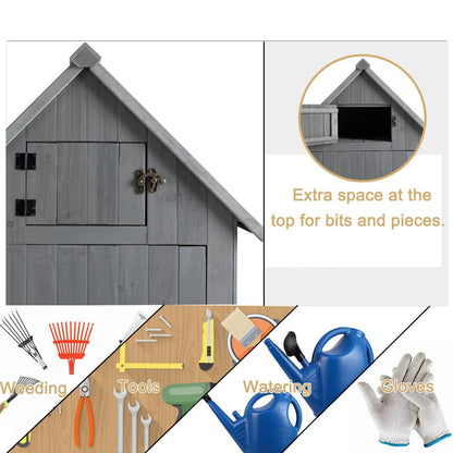 Outdoor Storage Cabinet Tool Shed Wooden Garden Shed