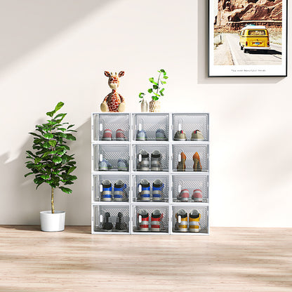 White Medium Size 12PCS Shoe Box Plastic Mesh Free Combination