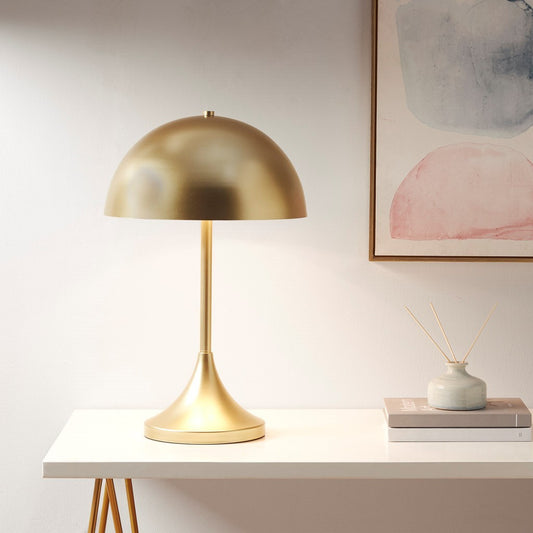 Dome-Shaped 2-Light Metal Table Lamp - Modern Elegance for Any Space