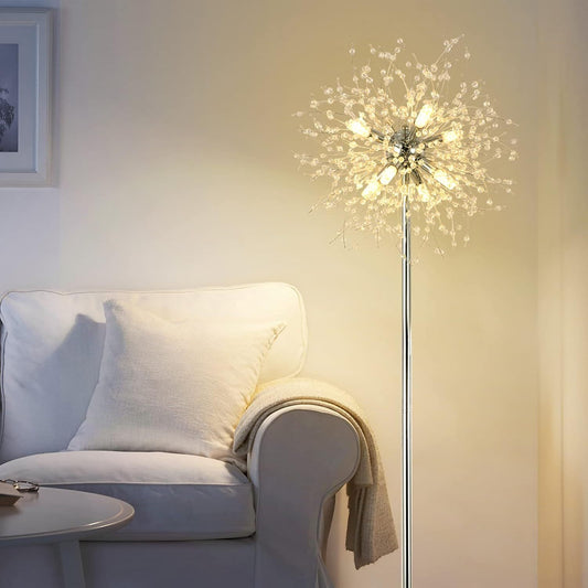 Modern Crystal Floor Lamp - 69-inch Tall Elegant Standing Lamp for Bedroom & Living Room Decor