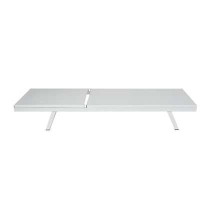 Salton White Adjustable Chaise Lounge, Metal & Mesh | Viva