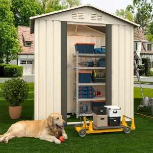 Outdoor Storage Garden Shed 5ft x 3ft - Durable & Weather-Resistant White Metal Shed