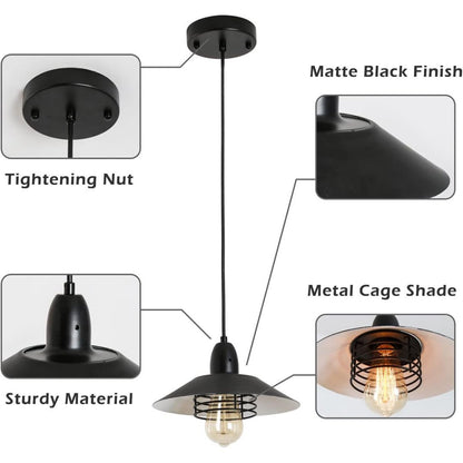 Viva Barnwood Collection: The Arden Black Farmhouse Pendant Light