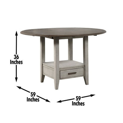 Dark Brown Drop-Leaf Counter-Height Dining Table | Viva Loftline