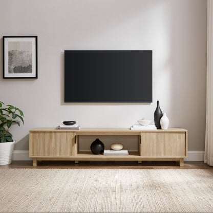 Light Brown Fluted-Door TV Stand | Viva