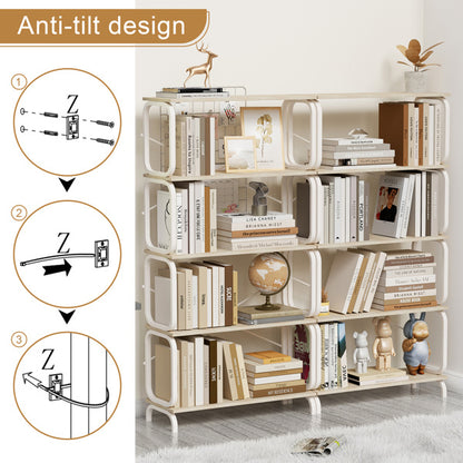 5-tier industrial bookshelf as display shelving