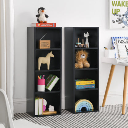 Black 8-Tier Media Tower with Adjustable Shelves | Viva