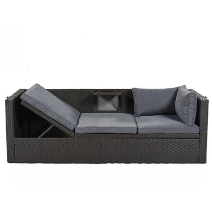 Gray U-Style Outdoor Daybed Set with Canopy | Viva