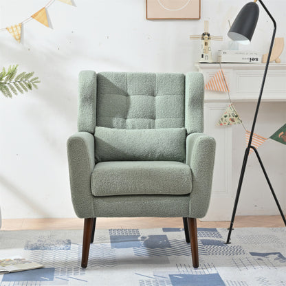 Light Green Teddy Upholstered Accent Chair | Viva Cozy Luxe