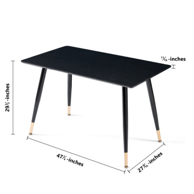 Viva Obsidian Black Modern Kitchen Dining Table