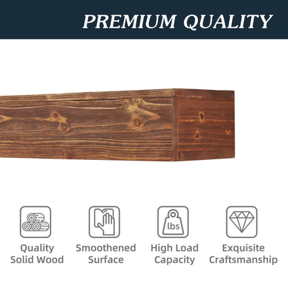 Luxury Country Wood Floating Shelf – Wall-Mounted Mantelpiece for Elegant Home Decor