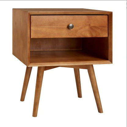 Viva Elite Caramel Mid-Century Nightstand – The Future of Transitional Elegance