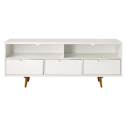 White 3-Drawer Mid-Century TV Console | Viva Étoile