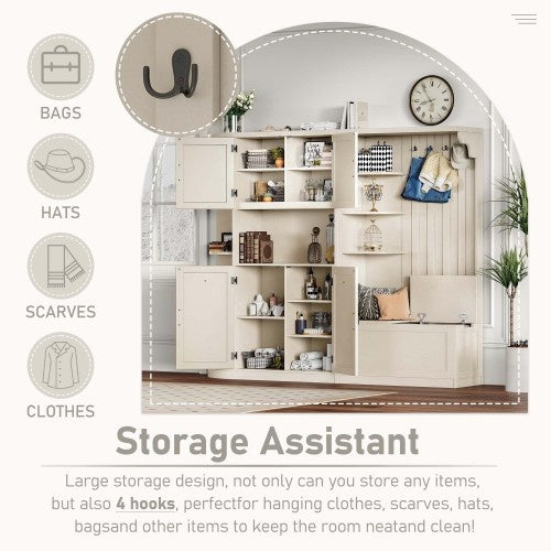 Viva Entry Essentials Collection: Modular 2-in-1 Hall Tree Cabinet