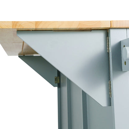 Viva Atelier Solene Drop-Leaf Rubberwood Kitchen Cart