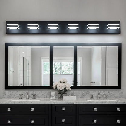 Viva Elite Modern Black Vanity Light - 6-LED Acrylic Bathroom Fixture