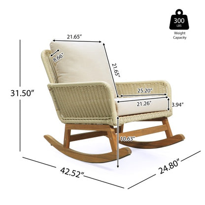 Viva Solace Ivory Wicker Rocking Chair