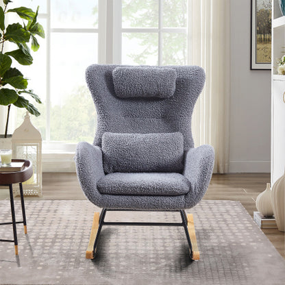 Modern Rocking Chair – Beige, Pink or Gray | Viva
