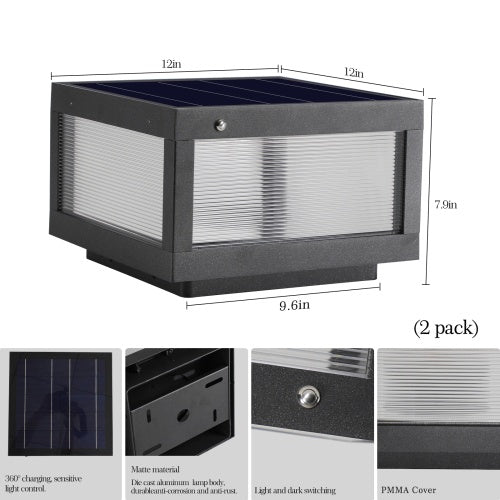 Solar Wall Light with Dimmable LED (2-Pack) | Smart Outdoor Lighting for a Luxurious Lifestyle