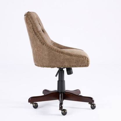 Brown Sheepskin-Pattern Office Chair | Viva Arden