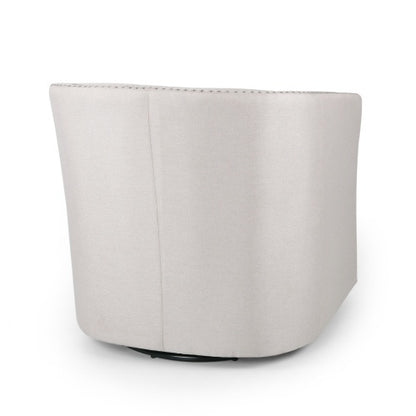 Wheat Linen-Upholstered Swivel Club Chair | Viva