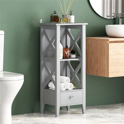 Grey Drawer Storage Rack with 2 Open Shelves | Viva