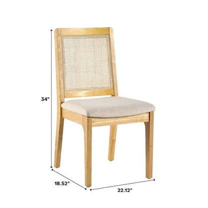 Viva Modern Gatherings Collection: Solid Wood Dining Chair with Rattan Inset