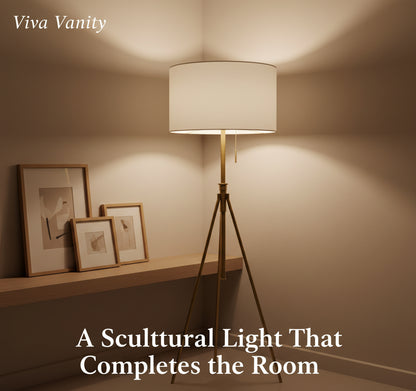 Floor lamp with specifications including UL listing, cord length, compatibility, and dimensions.