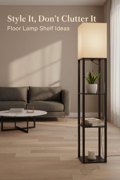 floor lamp with shelf for small living room