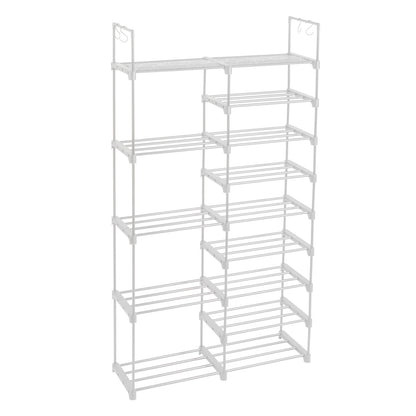 Celestia 9-Tier Double-Row Shoe Rack, White | Viva