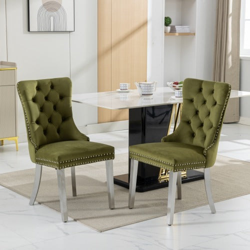 Viva Aurelia Tufted Velvet Dining Chairs (Set of 2)