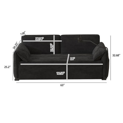 63-in Velvet Multi-Mode Sofa Bed | Viva
