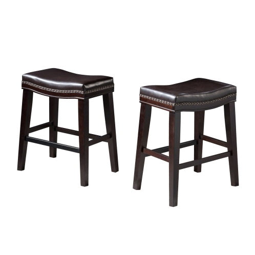 Viva Ludlow Contemporary PU Leather Saddle Counter Stool