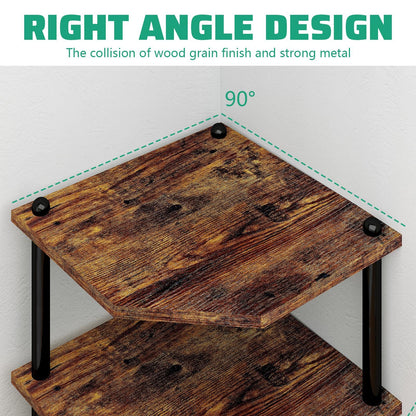 Brown Rustic-Style Corner Shelf | Viva Aster