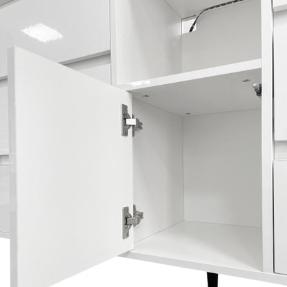 Luxury LED Storage Cabinet - Sleek & Modern White Gloss Finish