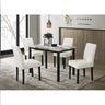 Viva Aria White Wool Fabric Dining Ensemble