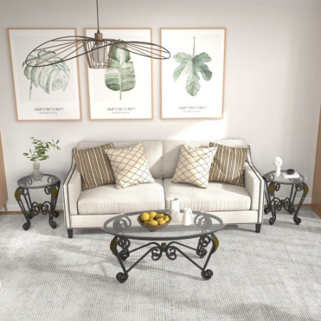 Luxury Tempered Glass Coffee Table Set – Elevate Your Living Space with Modern Elegance