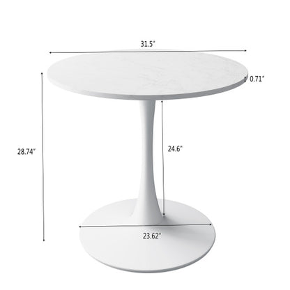White 32-in Round Dining Table | Viva Vesper